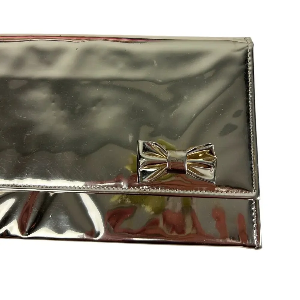 Vintage Stylemark 50s Gold Metallic Bow Detail Formal Event Preppy Clutch